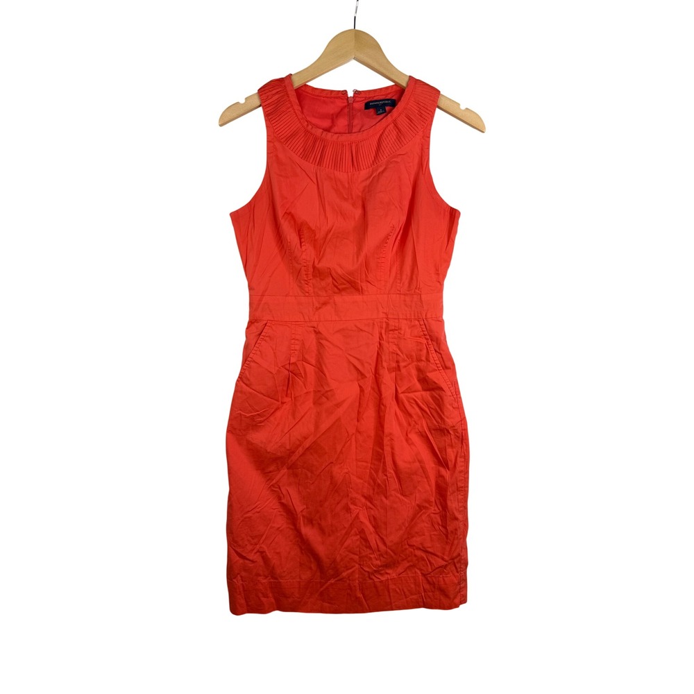 Banana Republic Womens Orange Sleeveless Sheath Dress size 2